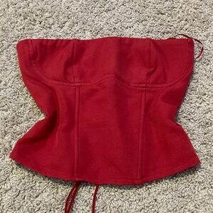 Edikted Red Strapless Corset Top